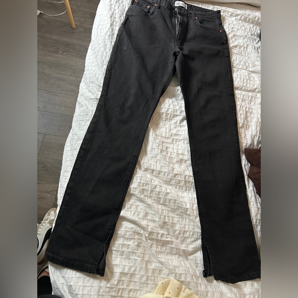 Zara Black Straight Jeans Classic Denim